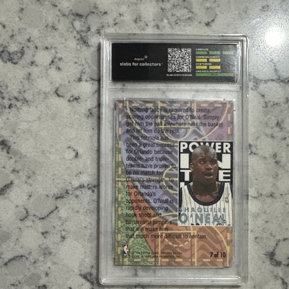 Shaquille O'Neal 1994 Fleer Ultra 'Power in the Key' Trading Card - Purple/Green - Picture 2 of 2
